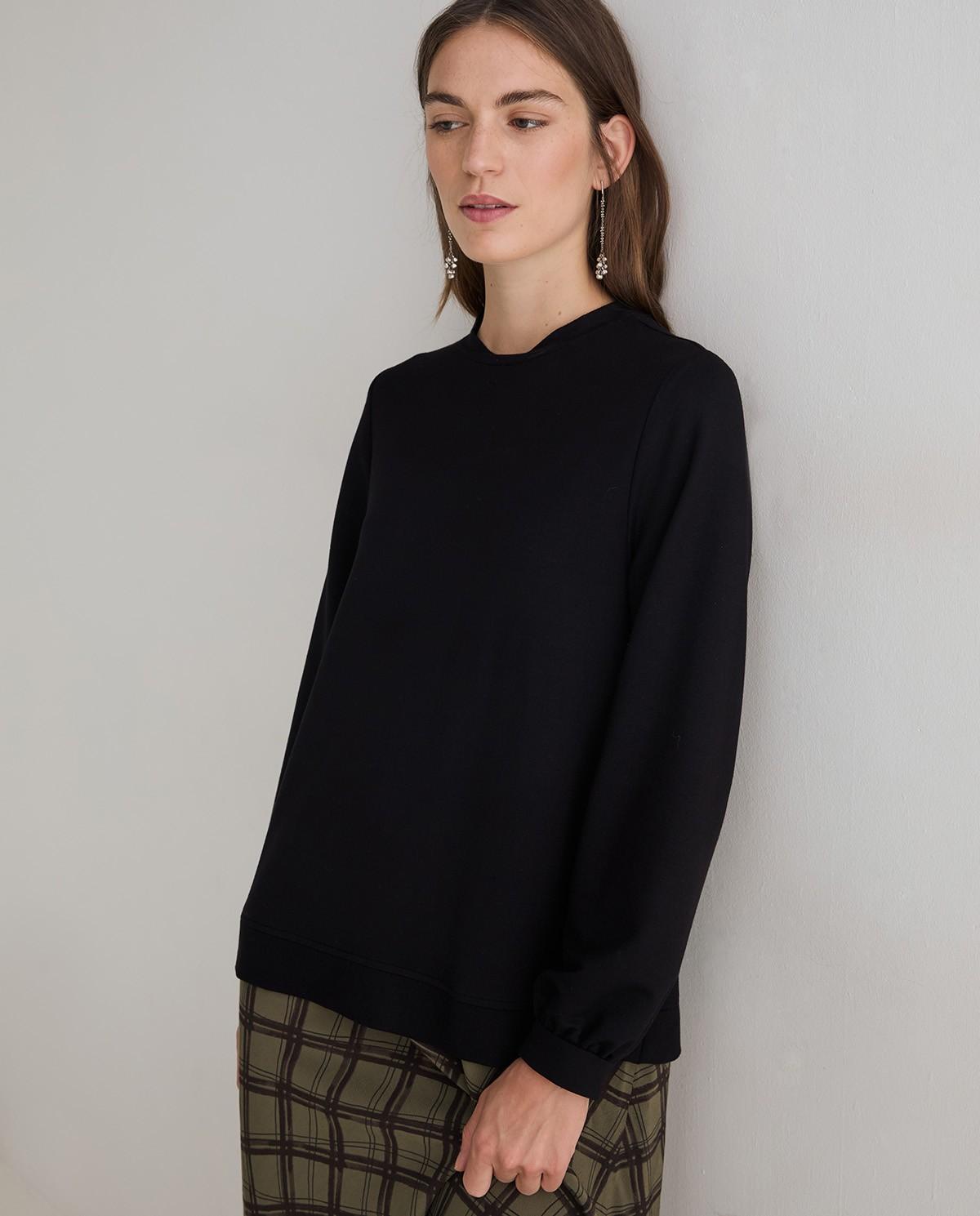 Vestido midi combinado silueta oversize - Yerse - Negro Negro-2