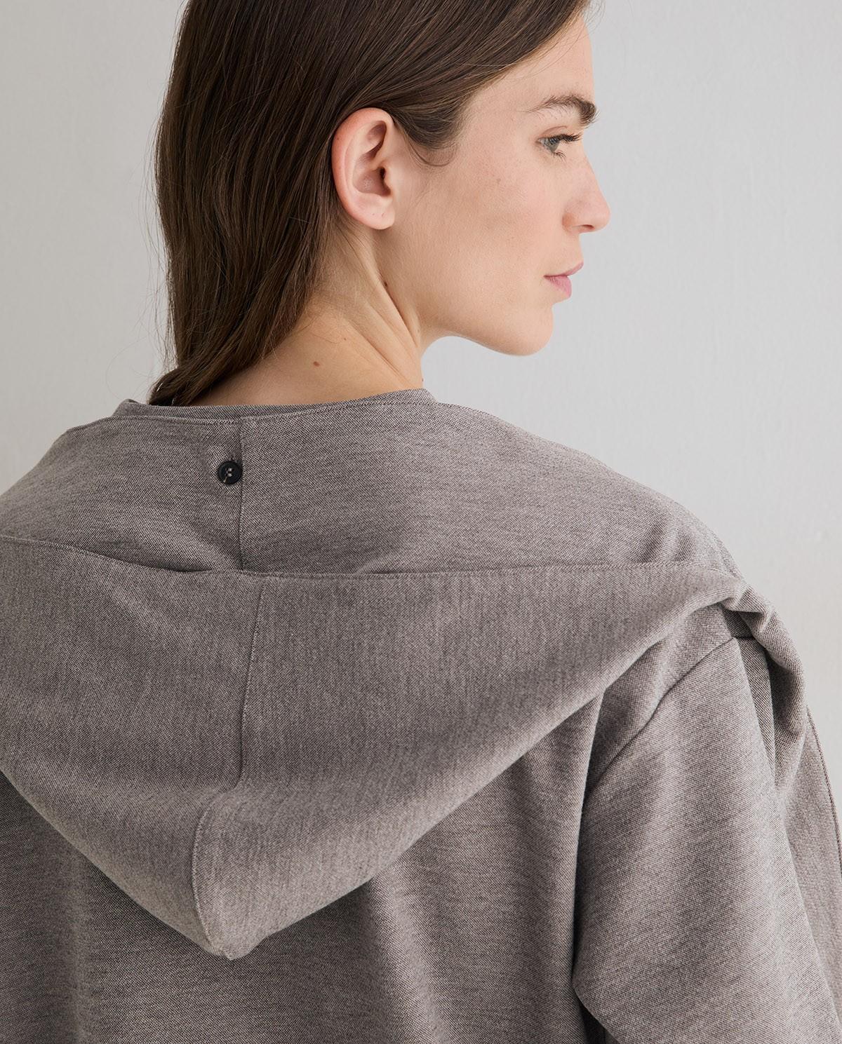 Sudadera de mujer con capucha extraíble - Yerse - Gris Gris-3