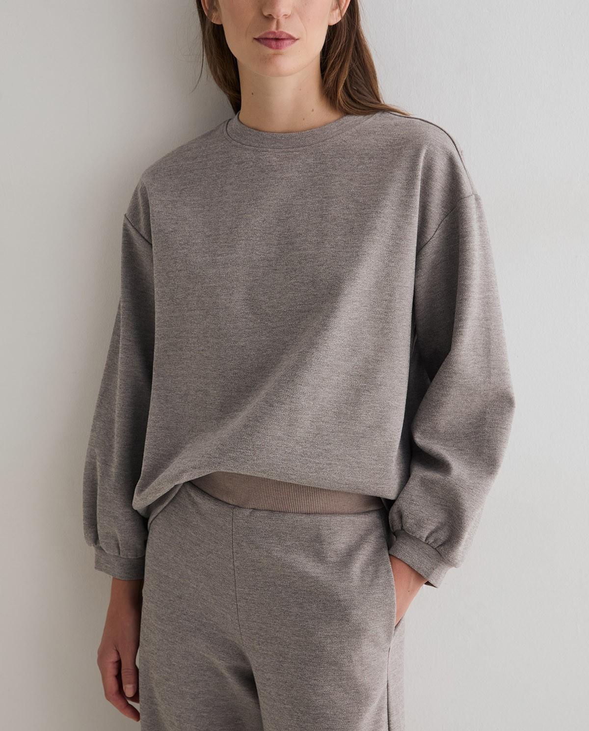 Sudadera de mujer con capucha extraíble - Yerse - Gris Gris-4