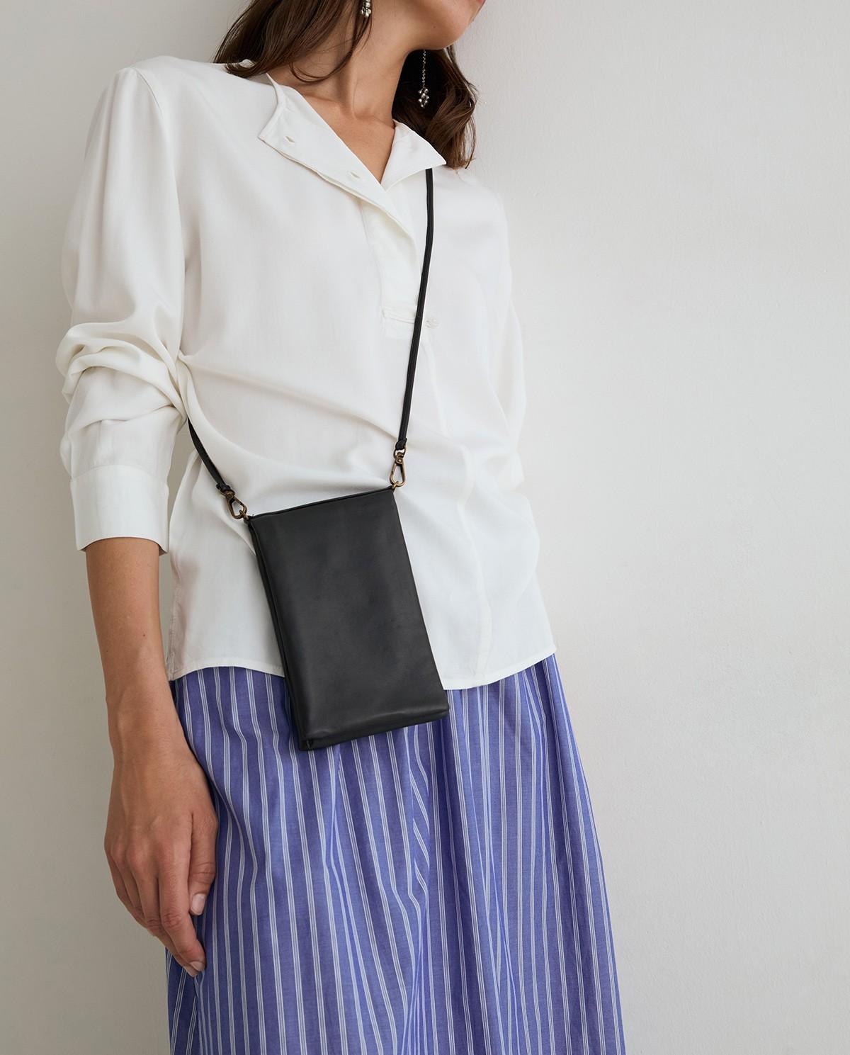 Falda larga confeccionada en popelín de algodón con estampado de rayas - Yerse - Azul / Blanco Azul / Blanco-4