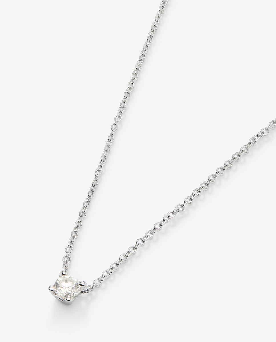 Imagen 3 de Colgante cadena de oro blanco de 18k con diamante solitario - SUAREZ - Blanco Blanco