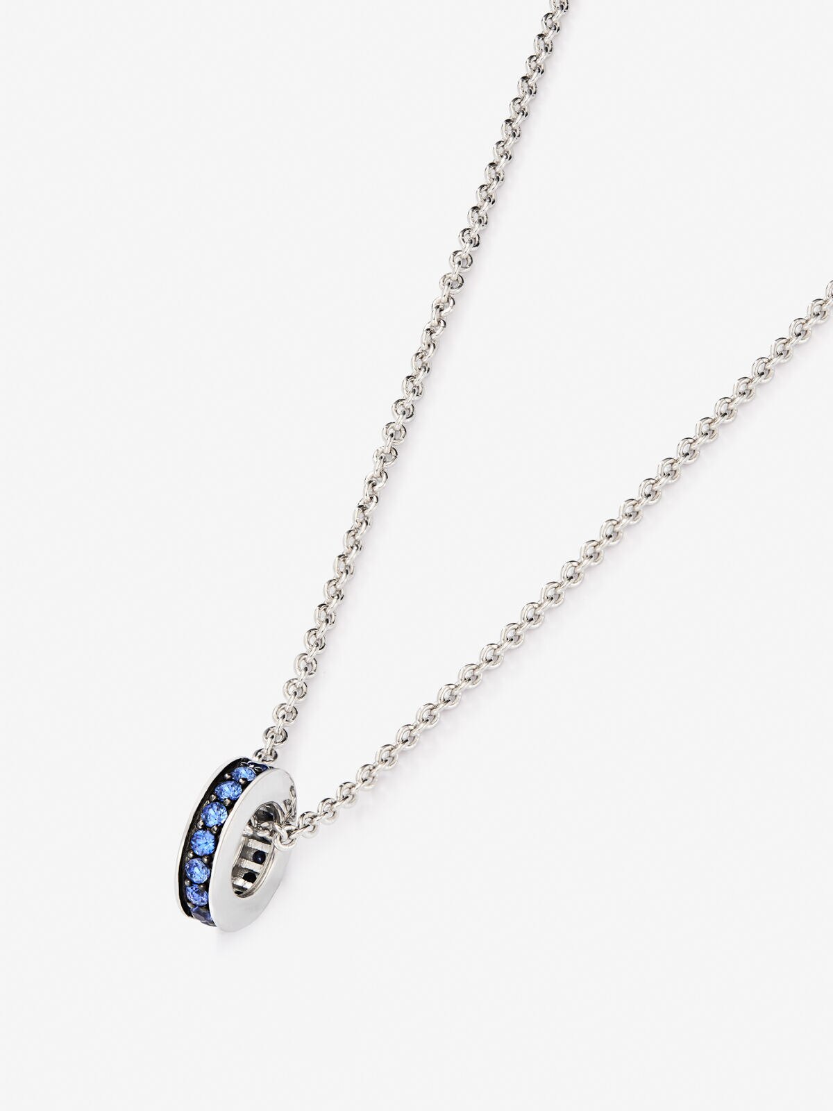 Colgante cadena con rueda de plata con zafiros Azul SUAREZ Azul-3