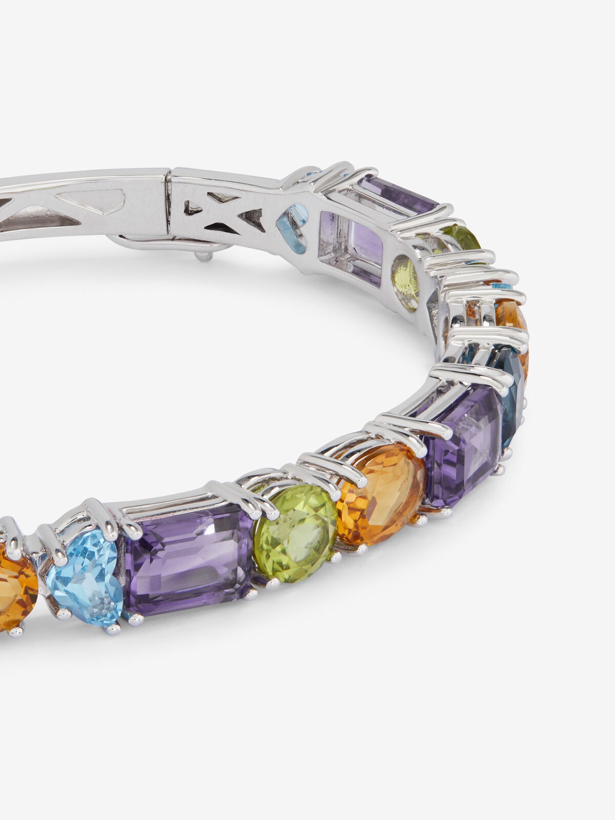 Imagen 3 de Pulsera rígida de plata con gemas - SUAREZ - Multicolor Multicolor