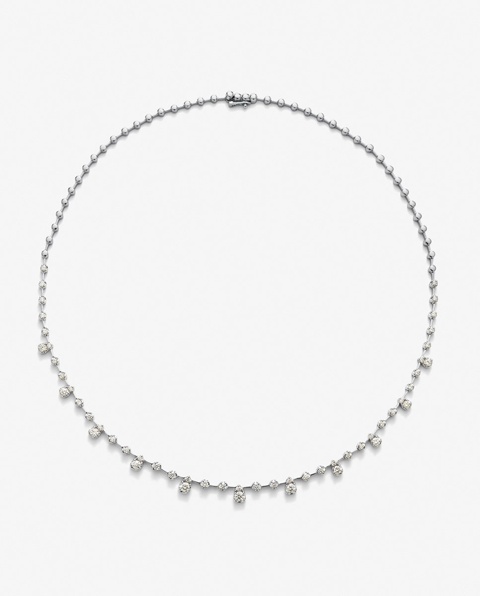Collar de oro blanco de 18k con diamantes blancos en talla brillante de 2,61 cts - SUAREZ - Blanco Blanco-1