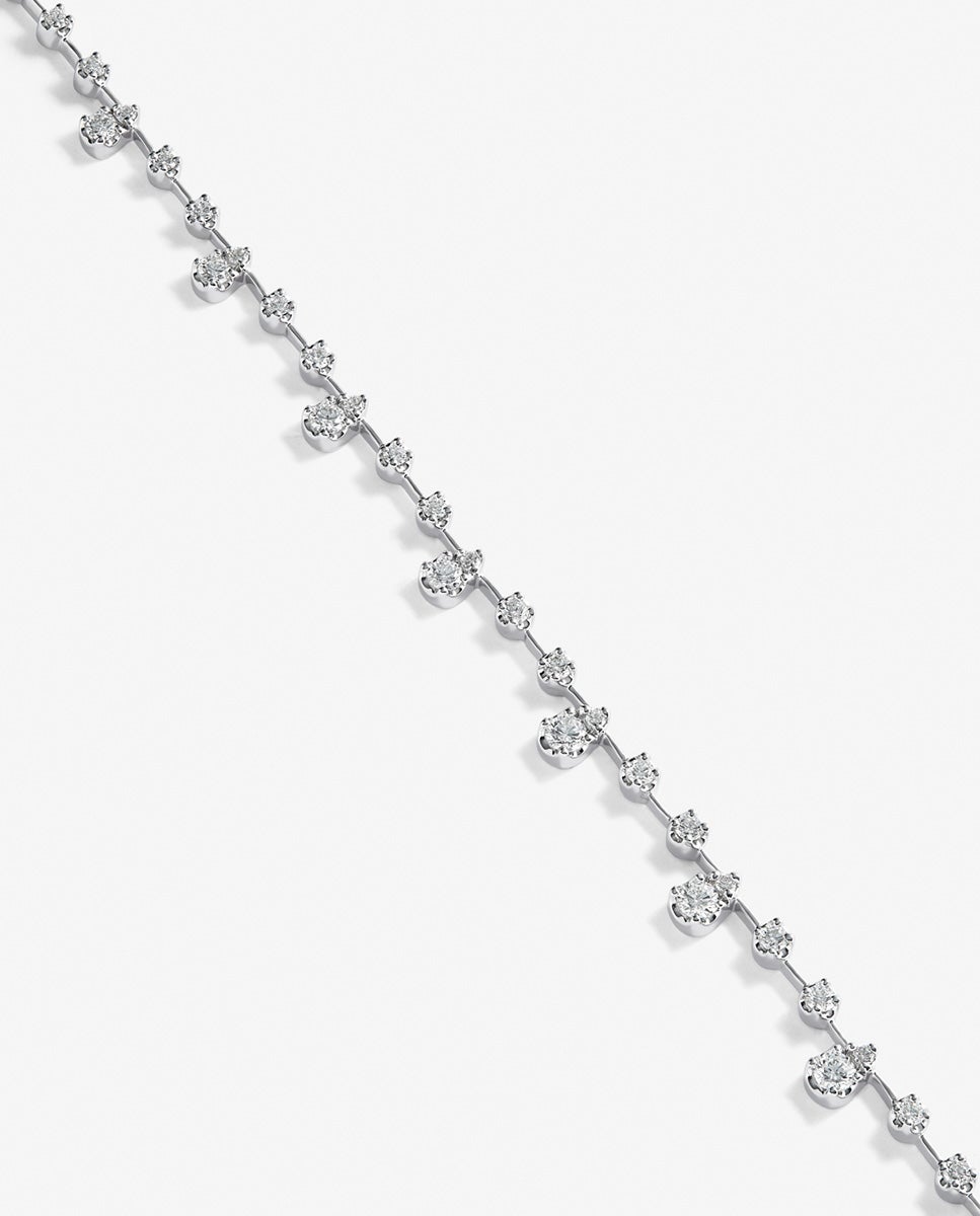 Collar de oro blanco de 18k con diamantes blancos en talla brillante de 2,61 cts - SUAREZ - Blanco Blanco-2