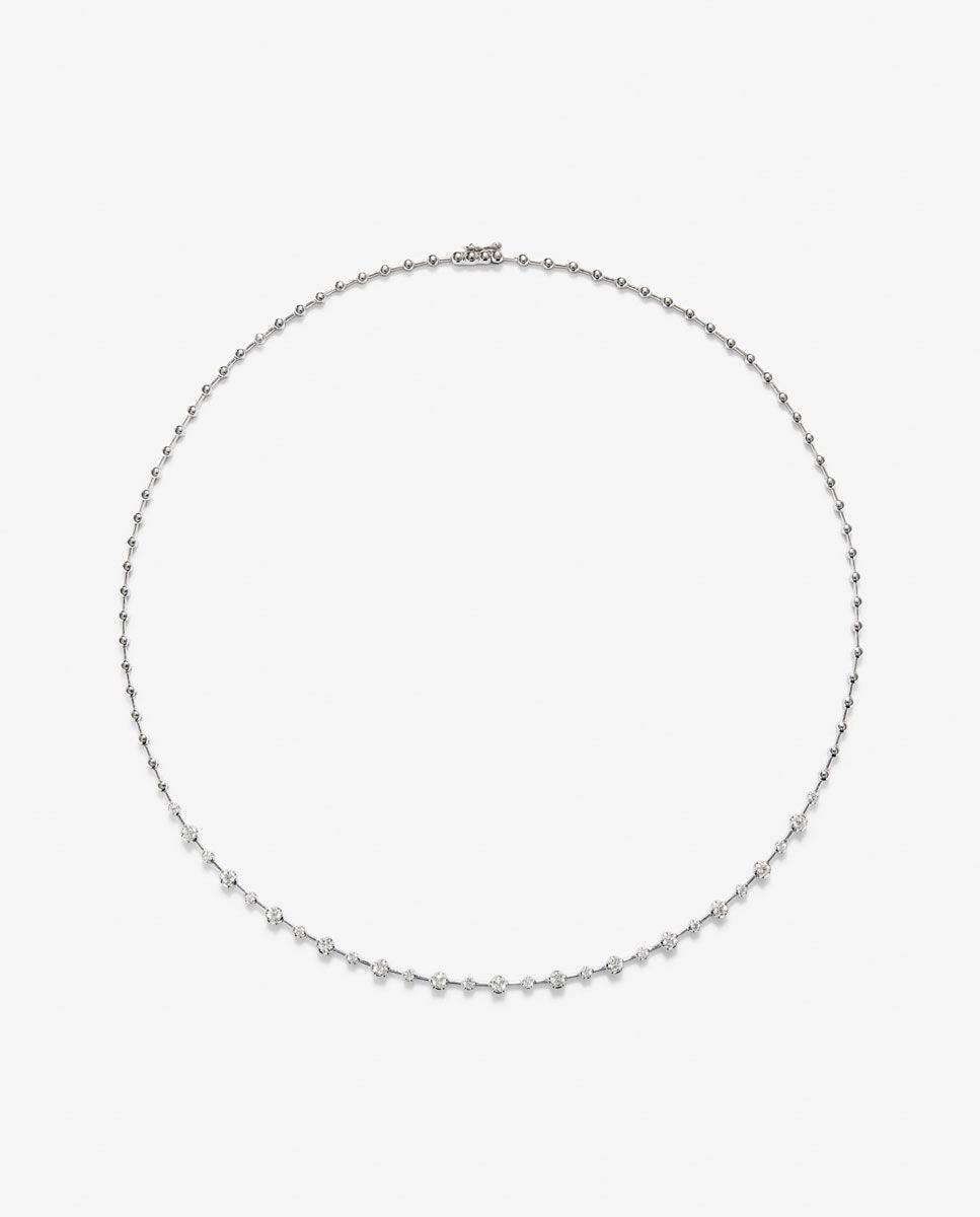 Imagen 0 de Collar de oro blanco con diamantes Blanco