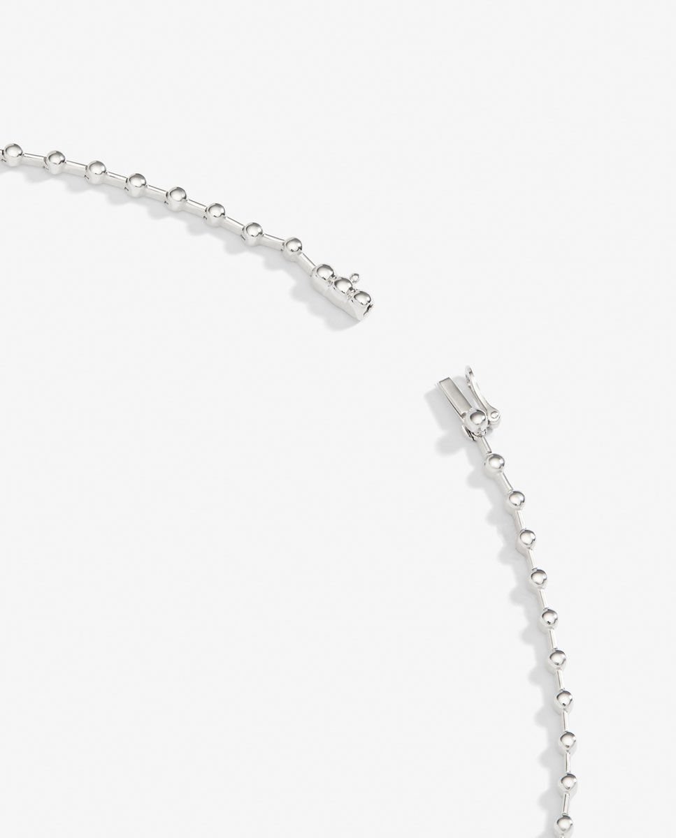 Collar de oro blanco con diamantes - SUAREZ - Blanco Blanco-2