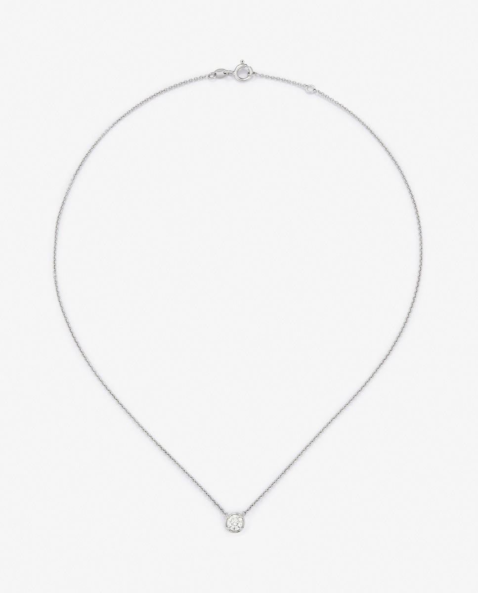 Colgante de oro blanco de 18k con diamantes en talla brillante de 0,4 cts - SUAREZ - Blanco Blanco-1