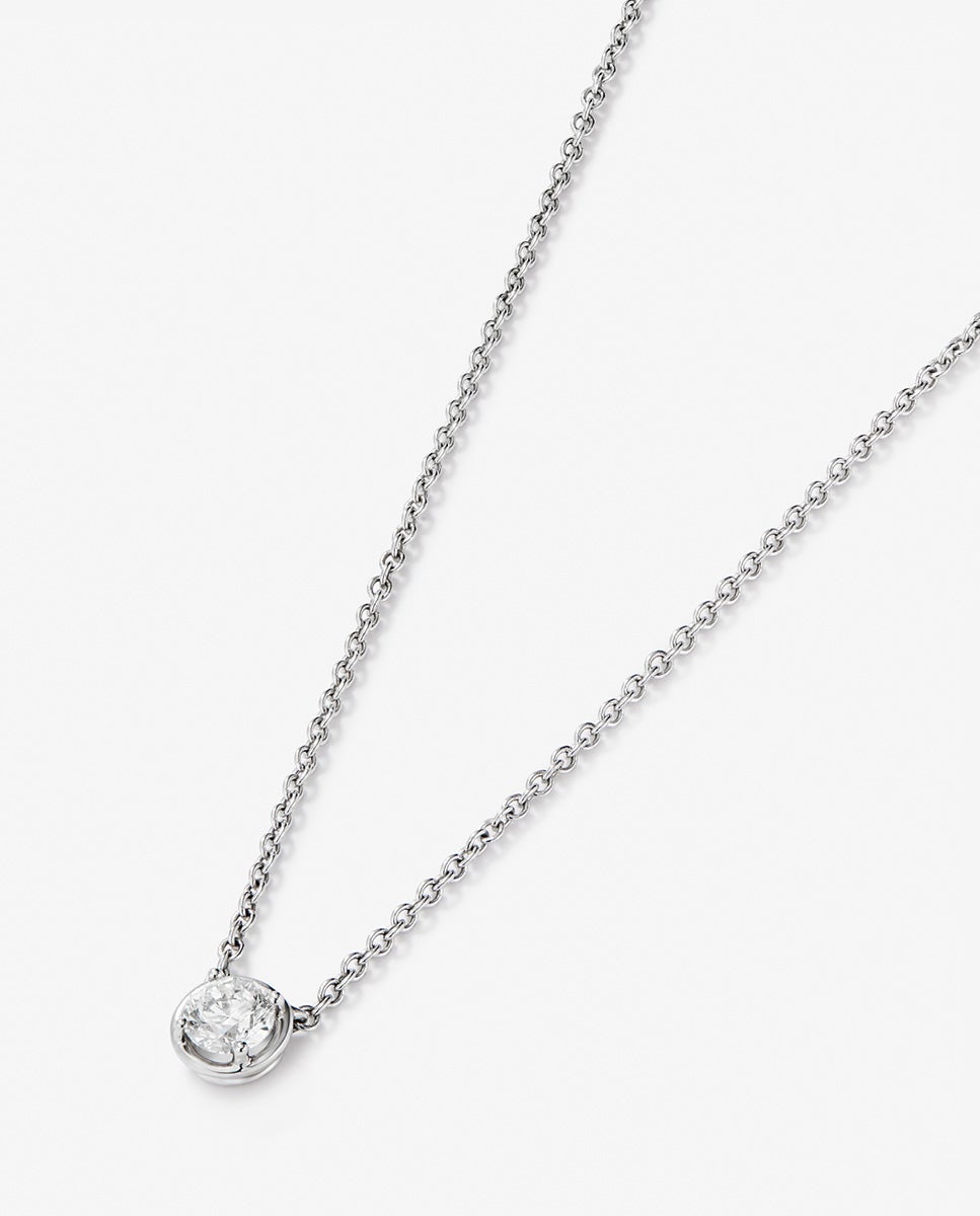 Colgante de oro blanco de 18k con diamantes en talla brillante de 0,4 cts - SUAREZ - Blanco Blanco-2