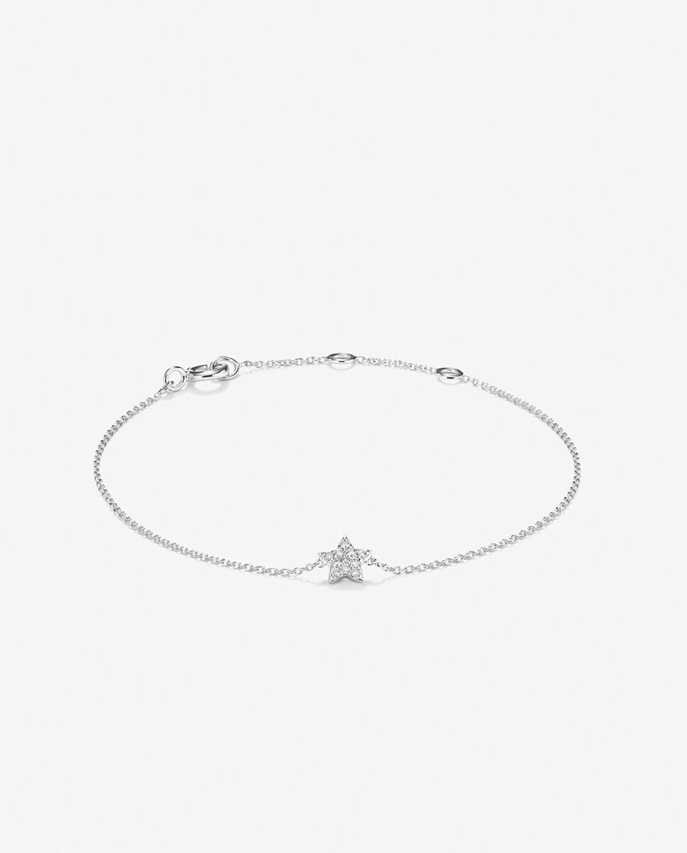 Pulsera cadena estrella de oro con diamantes - SUAREZ - Blanco Blanco-1