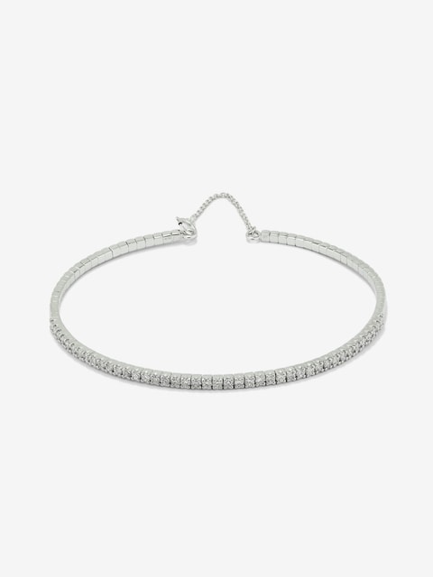 Imagen 0 de Pulsera rígida de oro blanco de diamantes