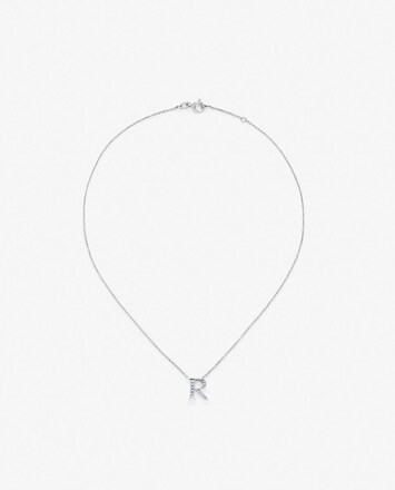 Colgante Grace de oro blanco con diamantes letra R · SUAREZ · El Corte ...