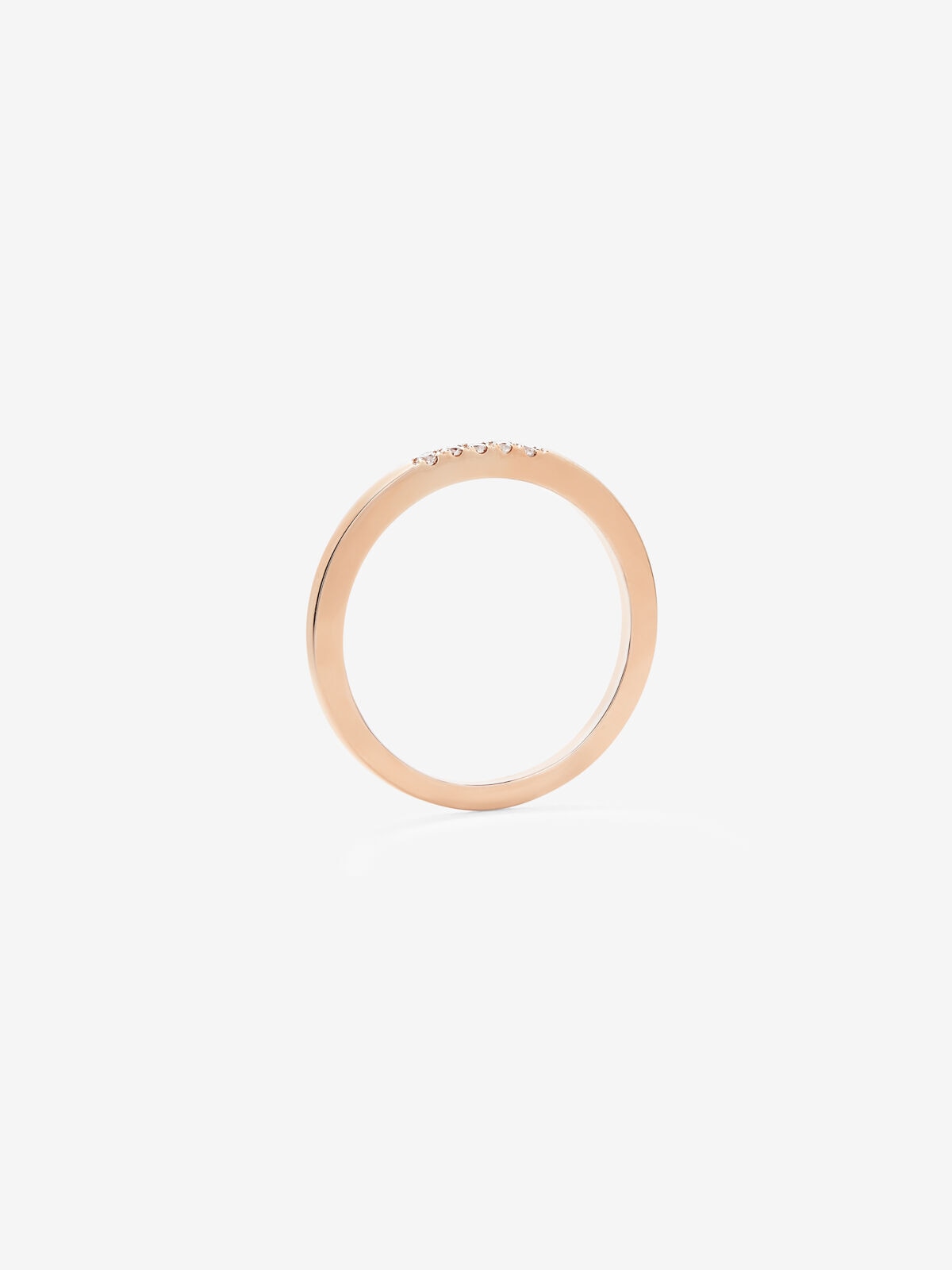 Anillo de oro rosa de 18k con 5 diamantes en talla brillante con un total de 0,05 cts - SUAREZ - Blanco Blanco-5