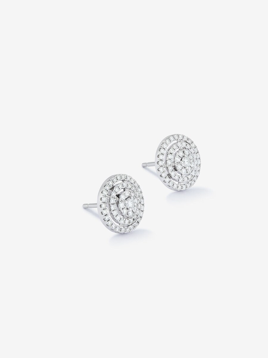 Pendientes de oro blanco con diamantes en pavé Blanco-3
