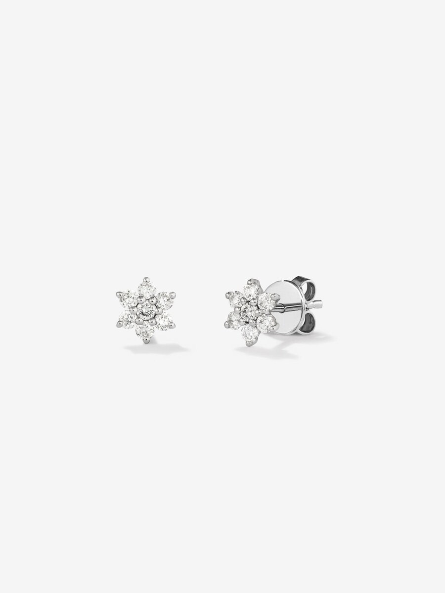 2 Pares De Pendientes Flor De Metal - Estilo Minimalista, En Oro Y Plata, Tamaño Moderado Para Diario O Fiesta