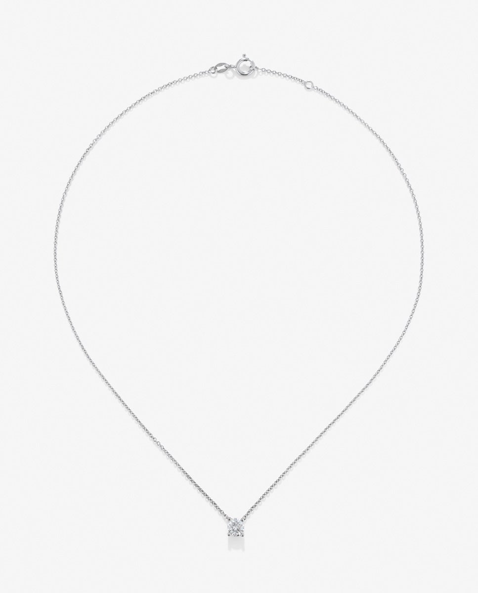 Colgante solitario de oro blanco de 18k con diamante blanco 0,7 cts - SUAREZ - Blanco Blanco-1