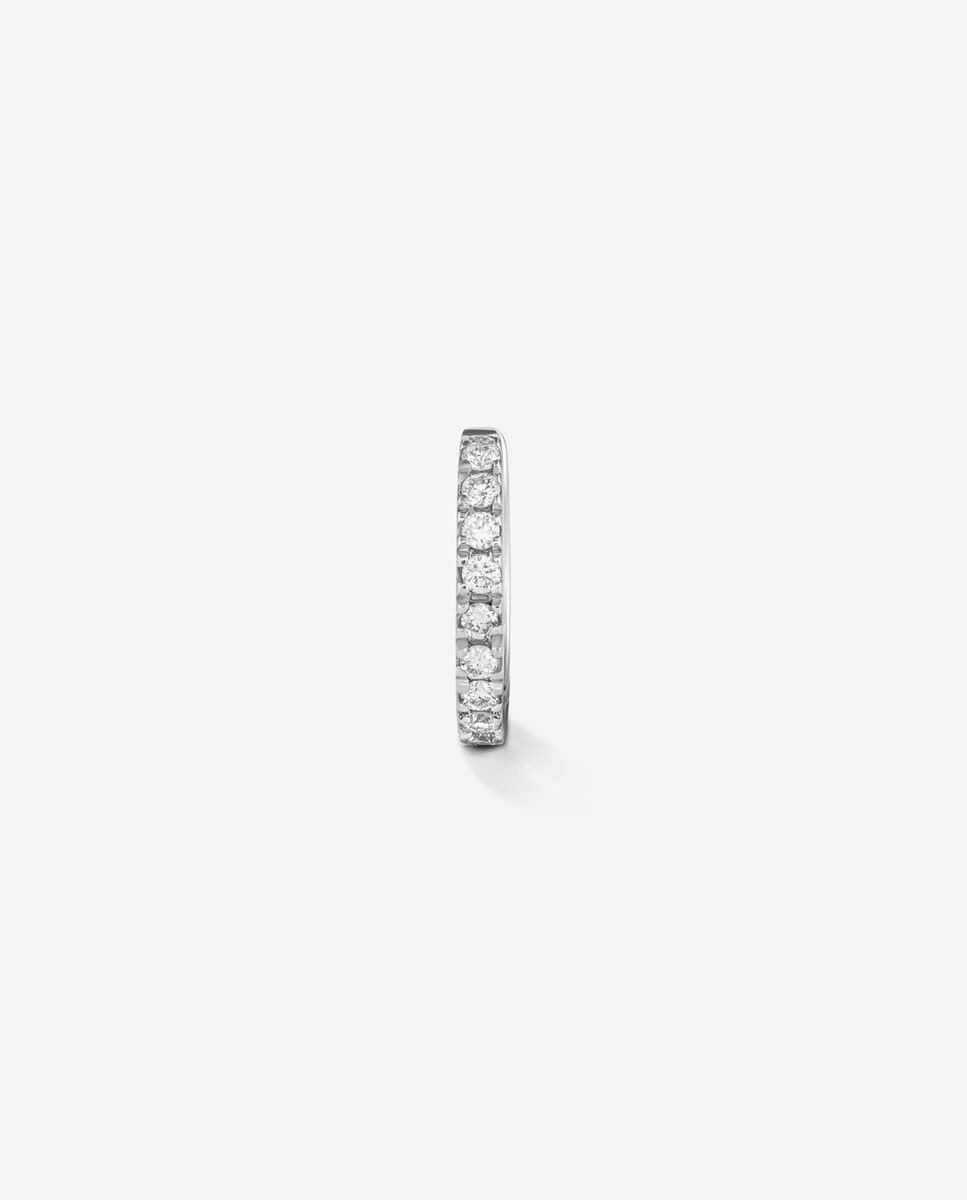 Pendiente aro individual de oro blanco con diamantes - SUAREZ - Blanco Blanco-6