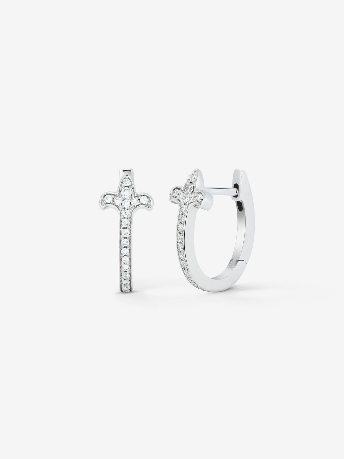 Aretes Estilo Halo De Diamantes De 0,04 CTW Y Piedras Preciosas De Pla