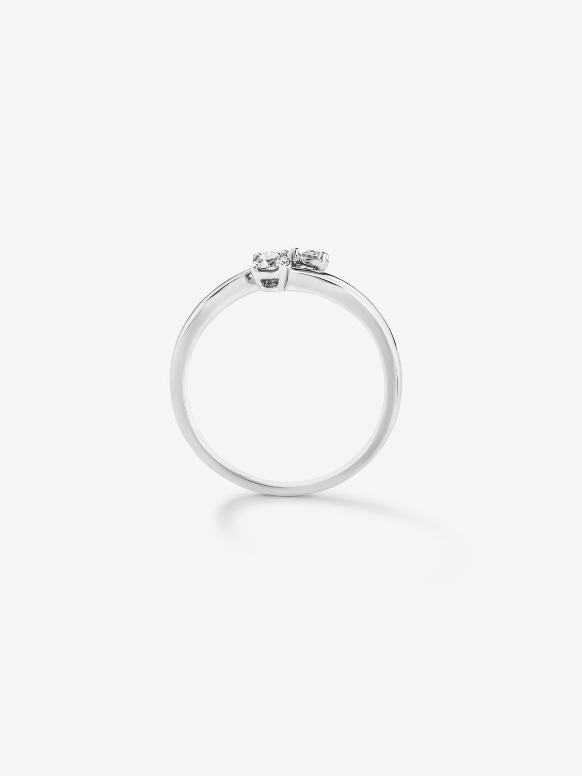 Anillo Grace de oro blanco con dos diamantes - SUAREZ - Verde Verde-5
