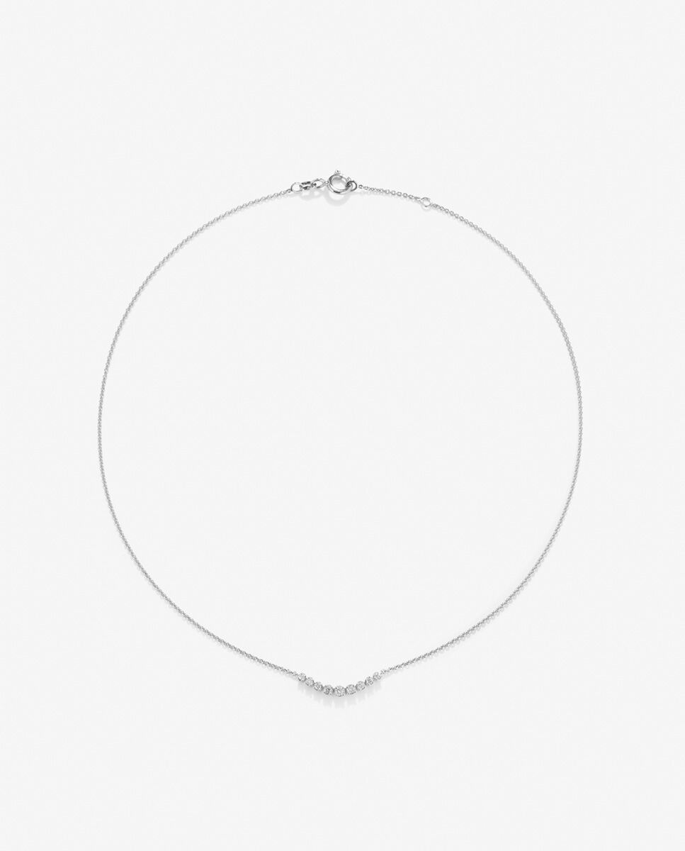 Colgante cadena de oro blanco con diamantes - SUAREZ - Blanco Blanco-1