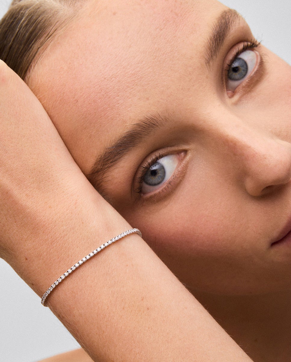 Imagen 4 de Pulsera riviere de oro blanco de 18k de diamantes - SUAREZ - Blanco Blanco