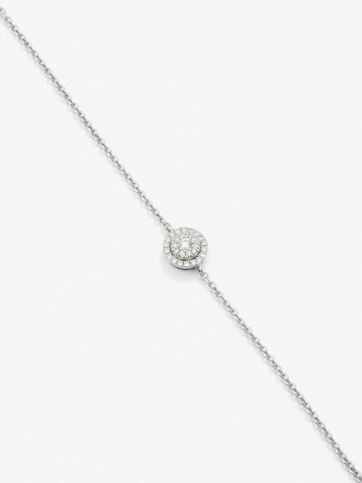 Pulsera cadena círculo de oro blanco de diamantes - SUAREZ - Blanco Blanco-3