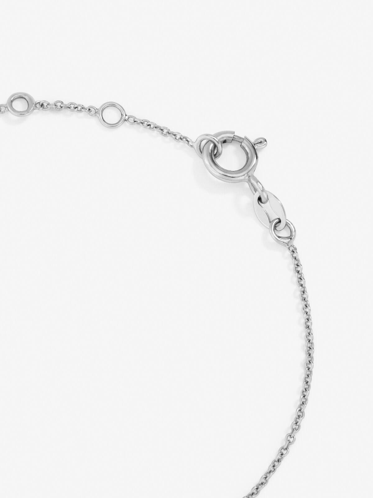 Pulsera cadena círculo de oro blanco de diamantes - SUAREZ - Blanco Blanco-5