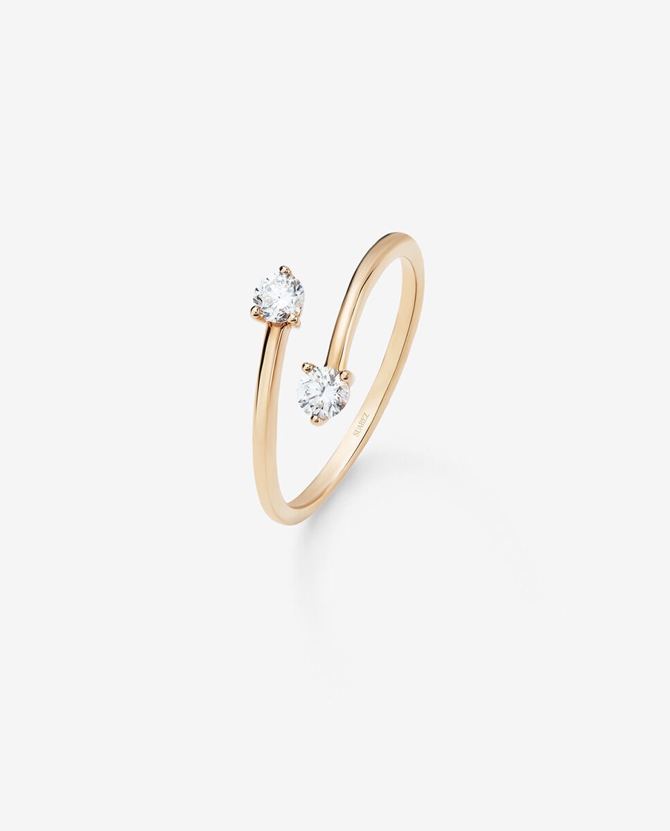 Anillo Idalia diseño de oro rosa y diamantes - SUAREZ - Blanco Blanco-1