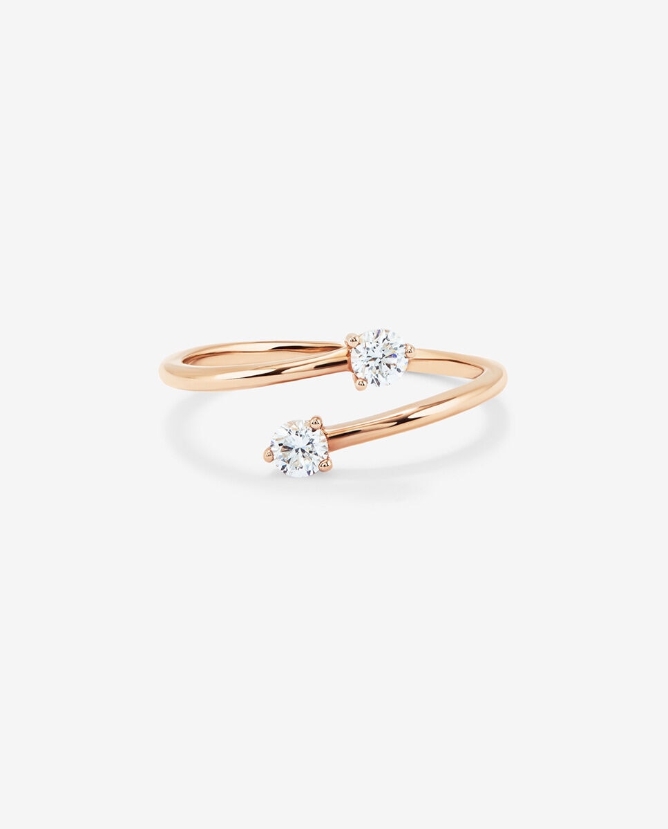 Anillo Idalia diseño de oro rosa y diamantes - SUAREZ - Blanco Blanco-3