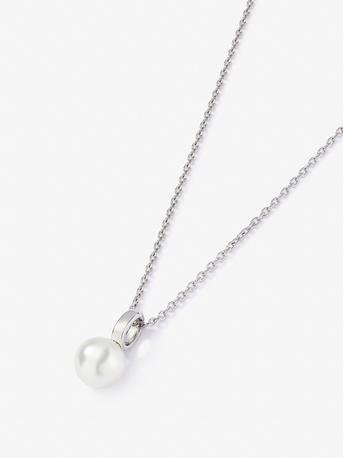 Colgante de cadena de plata con perla australiana - SUAREZ - Blanco Blanco-3