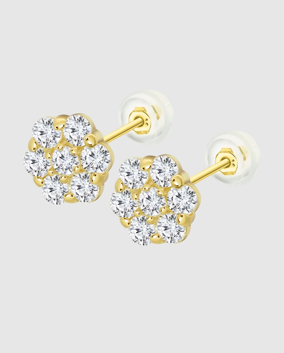 Pendiente ic00067/10 basics de oro 9k acabado brillo y motivo flor - Time Road - Dorado Dorado-1