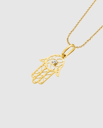 Collar LG00023/43 Basics de oro 9K acabado brillo y motivo mano