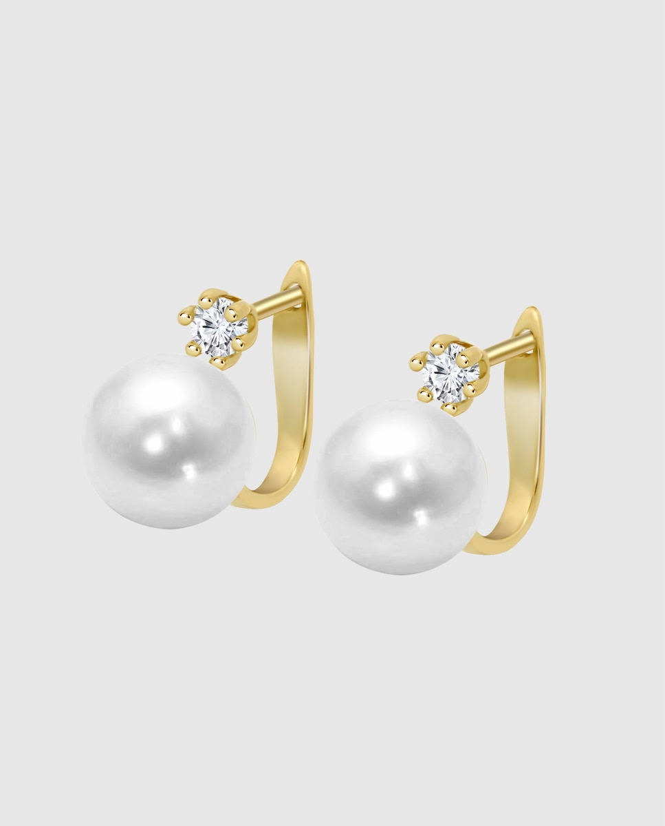 Pendientes hin00380 basics de oro 9k acabado brillo - Time Road - Blanco Blanco-1