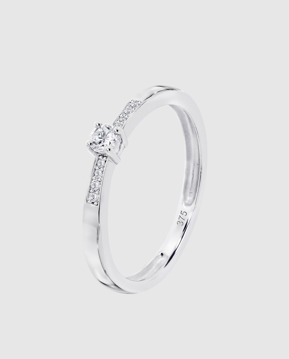 Anillo DIA00031 Diamonds de oro 9K acabado brillo Blanco-1