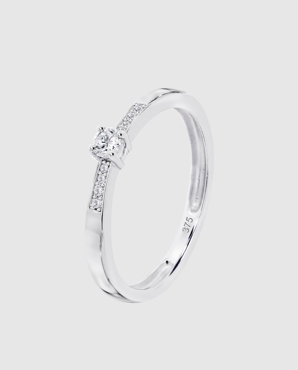 Anillo DIA00031 Diamonds de oro 9K acabado brillo Blanco-1
