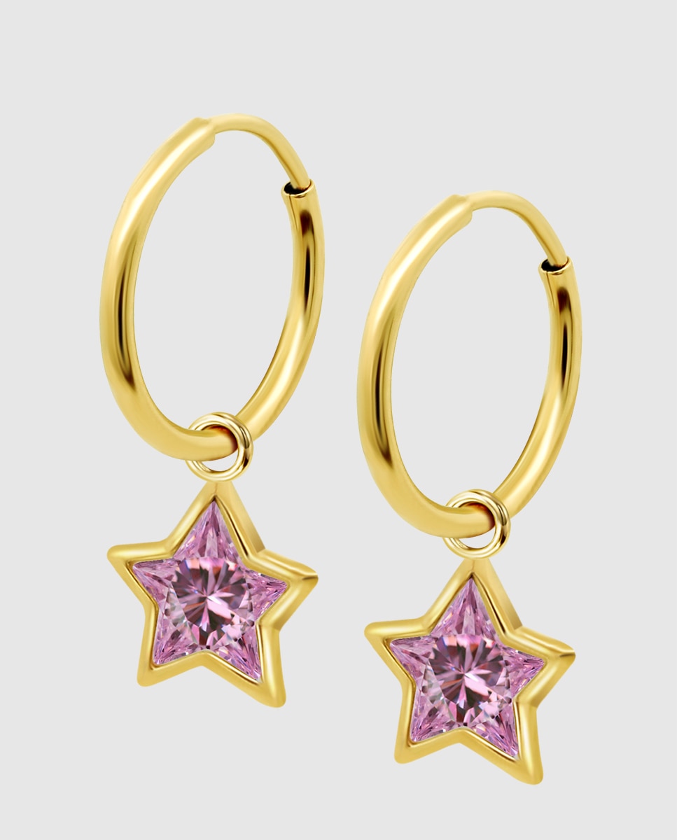 Pendientes hin00451/12 basics de oro 9k acabado brillo y motivo estrella - Time Road - Dorado Dorado-1