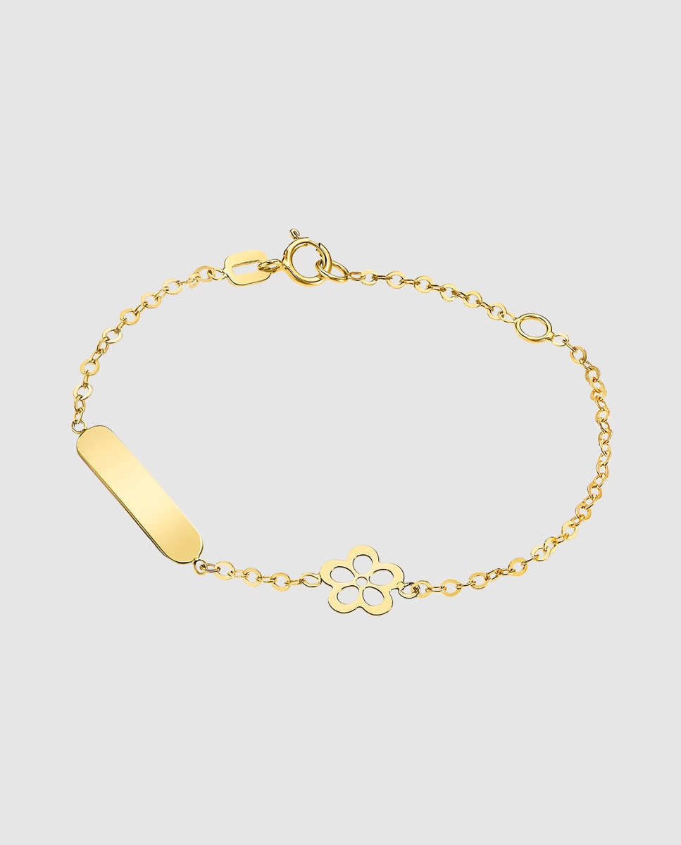 Imagen 0 de Pulsera de niña fg00078/14 basics con motivo de flor y oro de 9 quilates Dorado