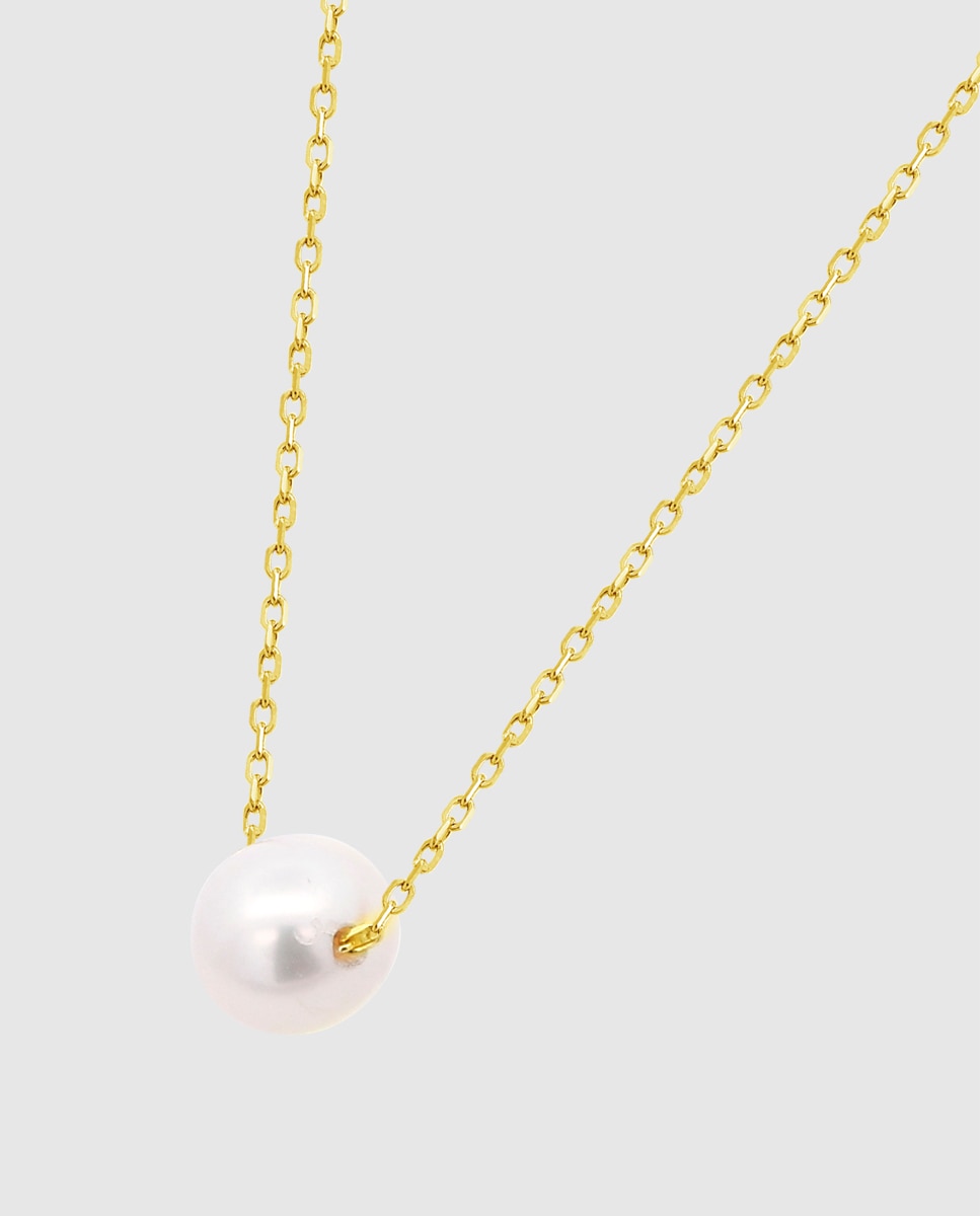 Collar hin00475/45 basics de oro 9k acabado brillo con perla cultivada - Time Road - Blanco Blanco-1