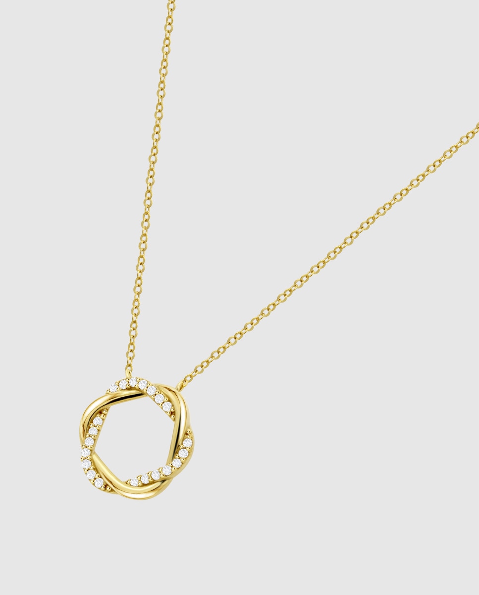 Imagen 0 de Cadena con colgante basics de oro amarillo 9k acabado brillo con circonita y motivo infinito Blanco