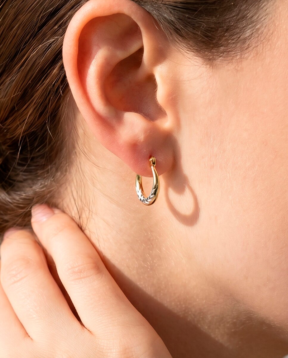 Pendientes basics de oro 9k acabado brillo - Time Road - Amarillo Amarillo-2