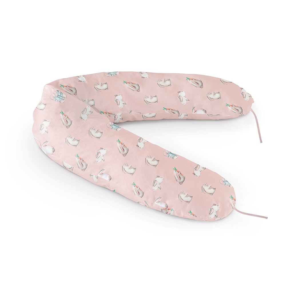Almohada de lactancia reductor de cuna Naf Naf rabbit family rosa
