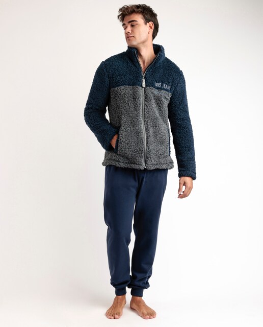 Imagen 0 de Bata de hombre de manga larga de tejido calentito