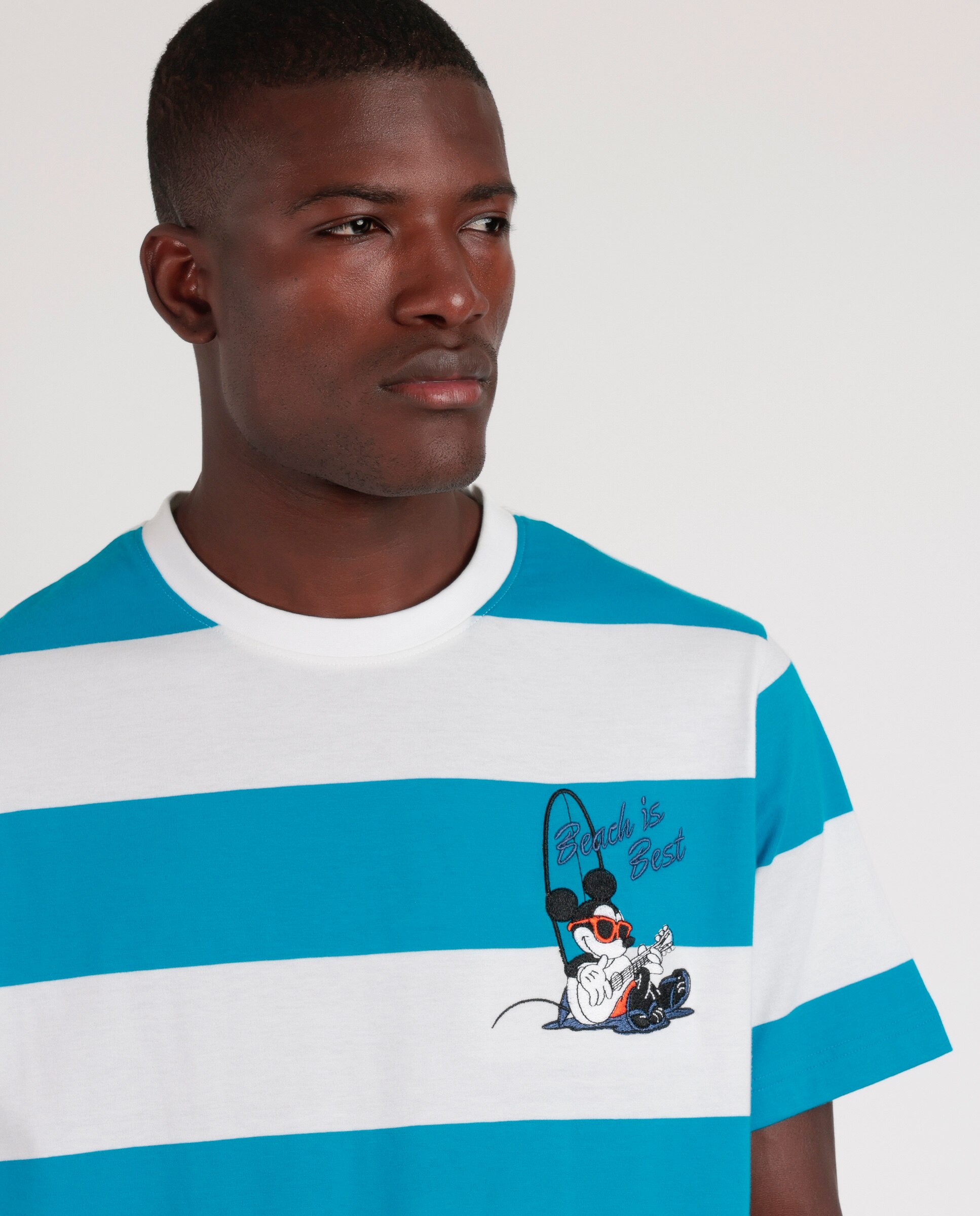 Pijama corto de hombre de punto de raya tejida - Disney - Azul Azul-4