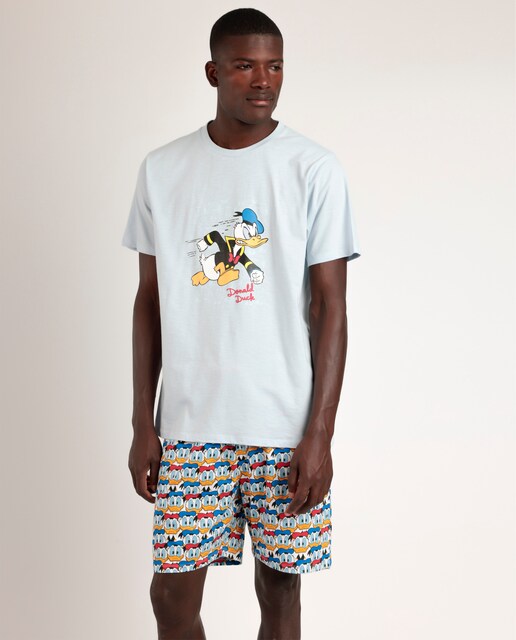 Imagen 0 de Pijama corto de hombre de punto de color azul