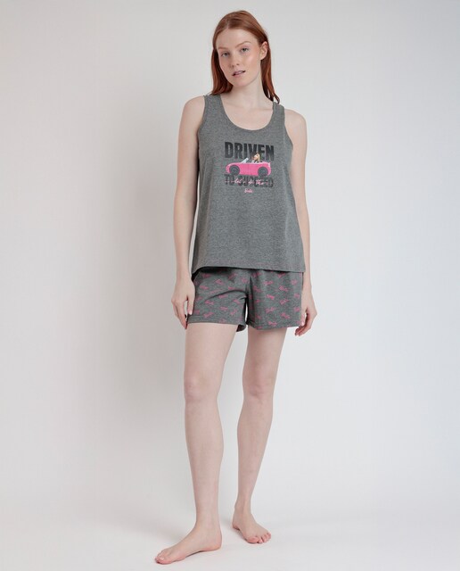 Imagen 0 de Pijama corto de mujer de punto vigoré en color gris