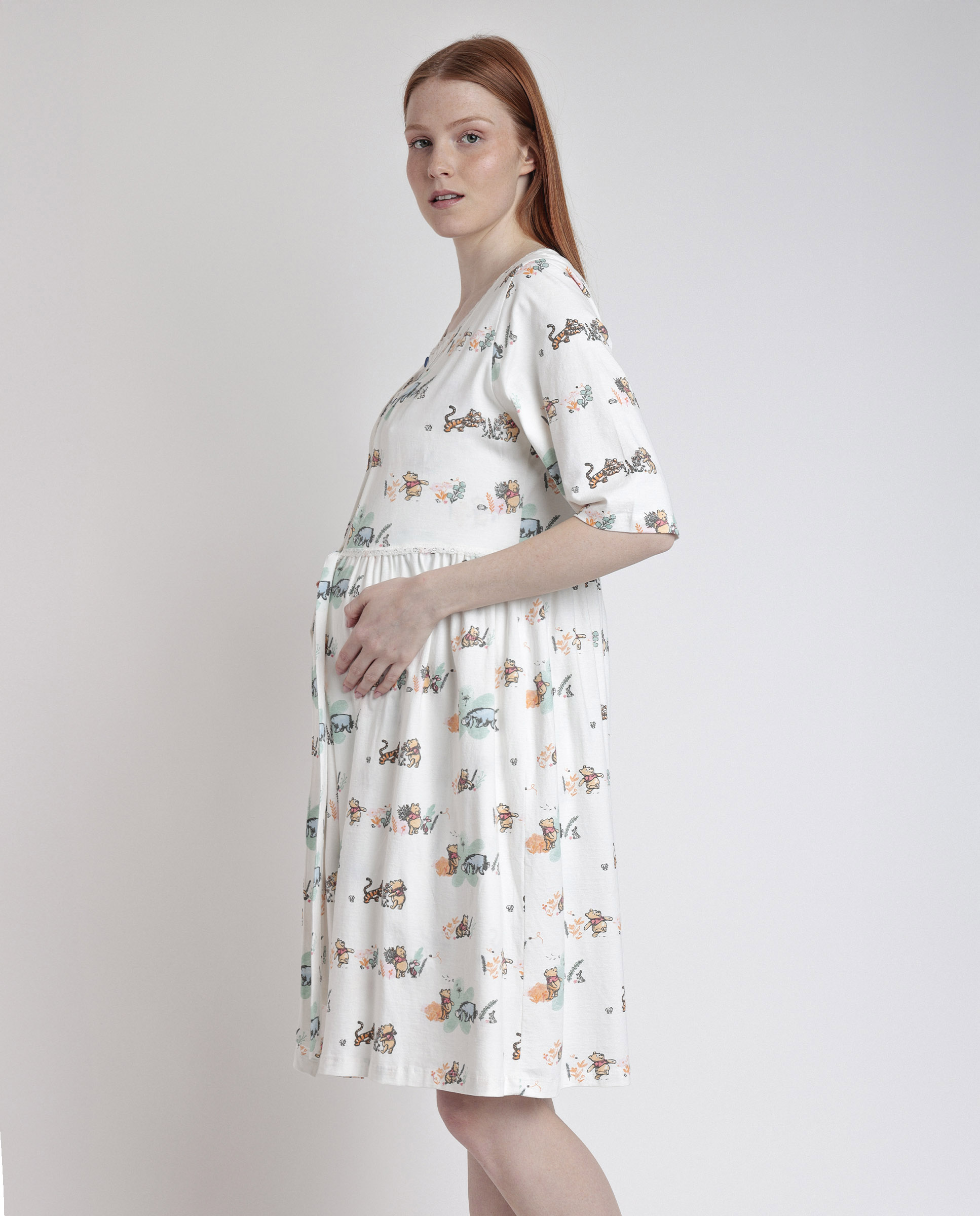 Pijama premamá de manga francesa de punto de algodón - Disney - Blanco Blanco-2