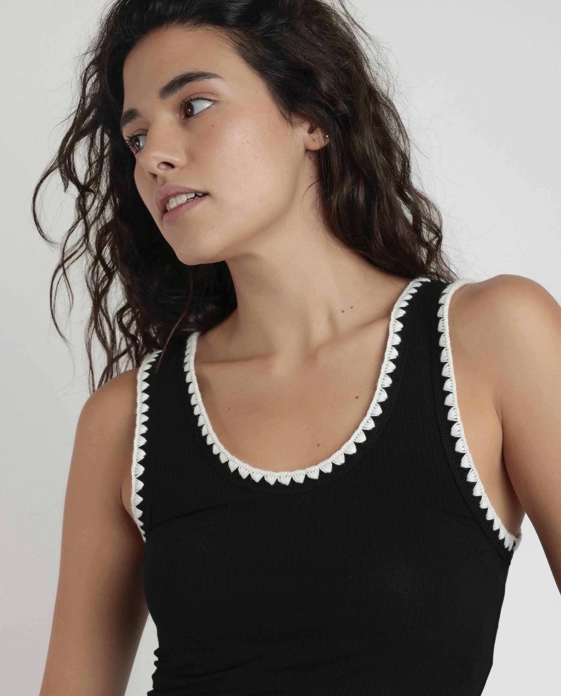 Imagen 4 de Camiseta interior de mujer sin mangas de punto de viscosa - Admas - Negro Negro