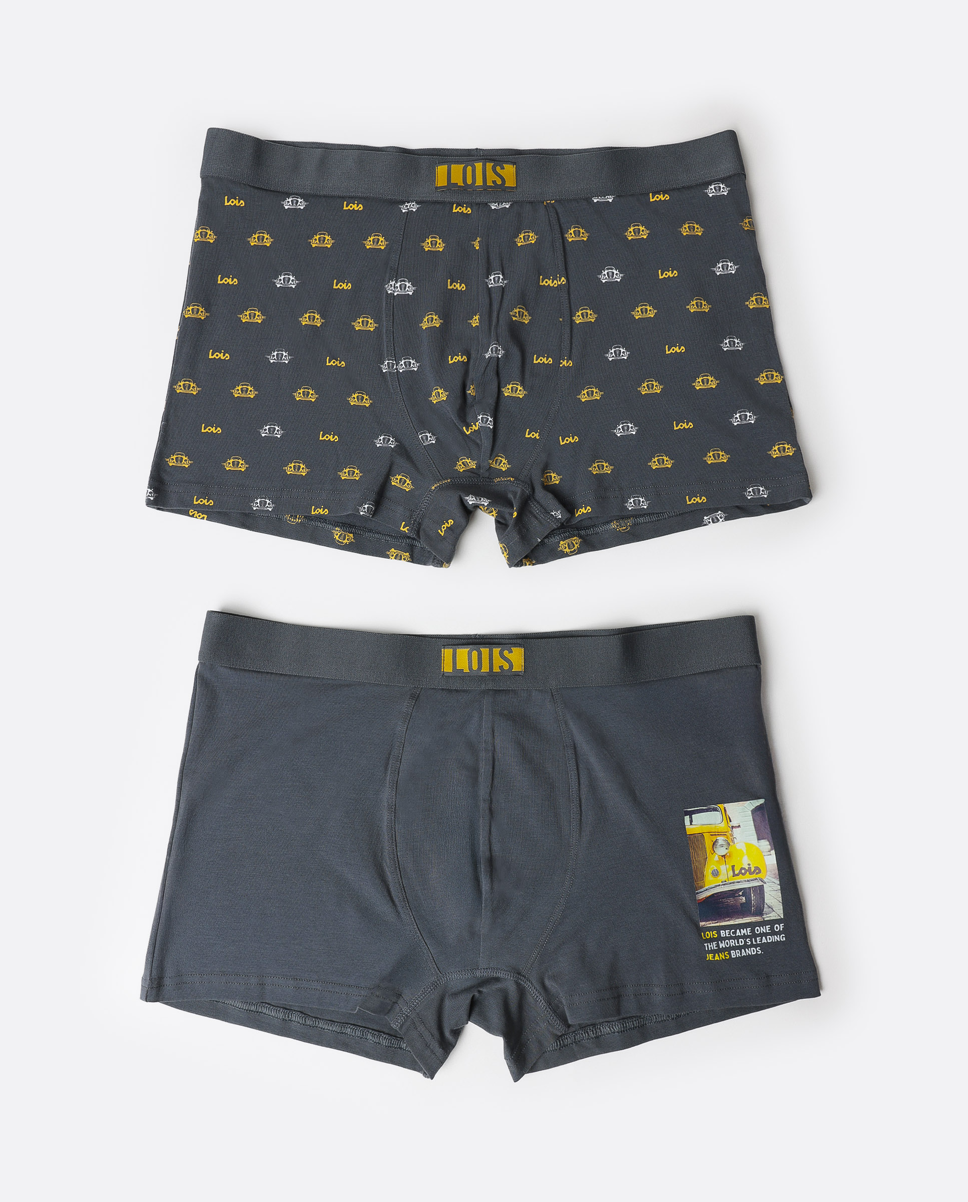 Imagen 0 de Pack de dos boxers de punto de hombre en varios colores Gris