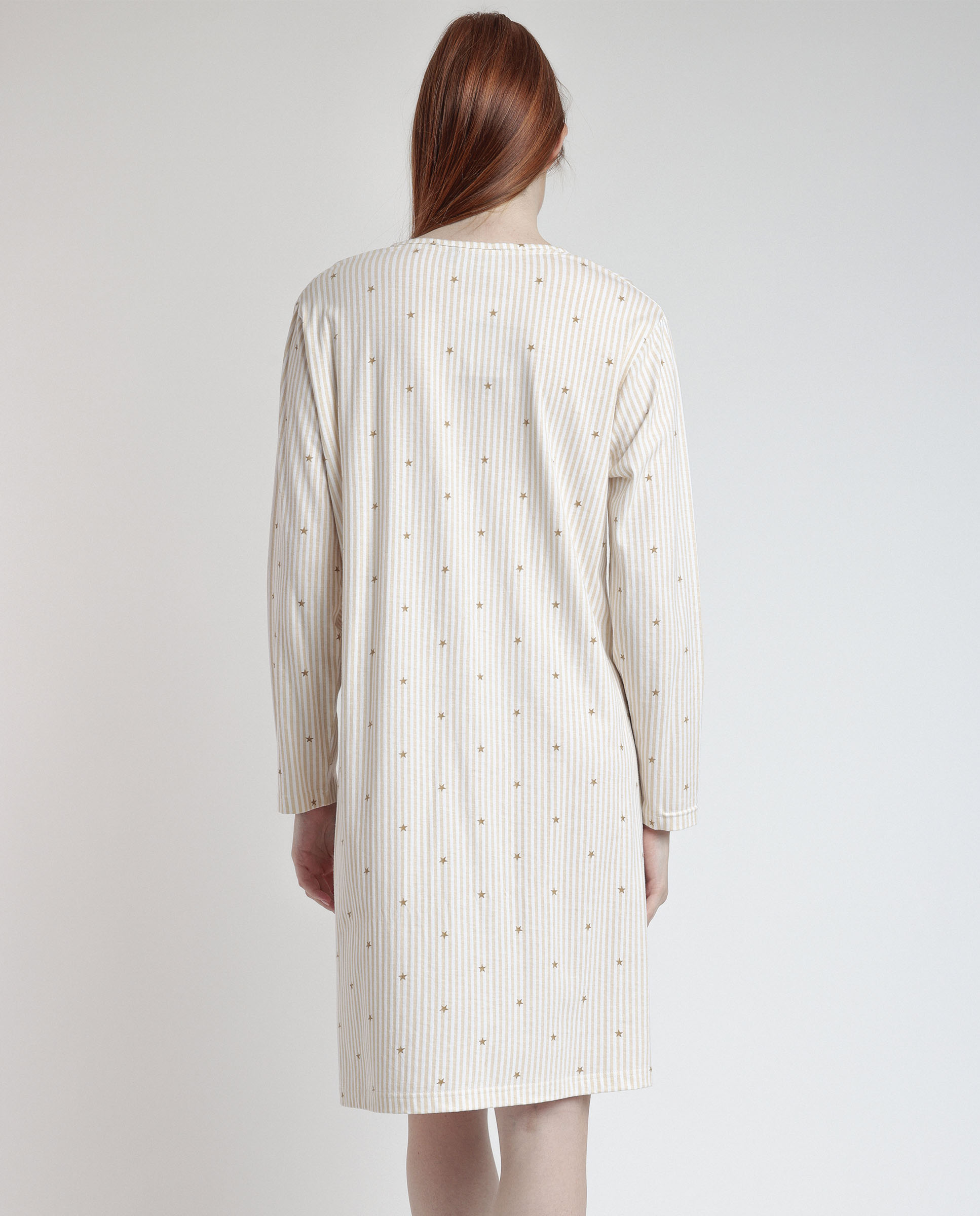 Camisón largo de mujer de punto viscosa - Admas - Beige Beige-2