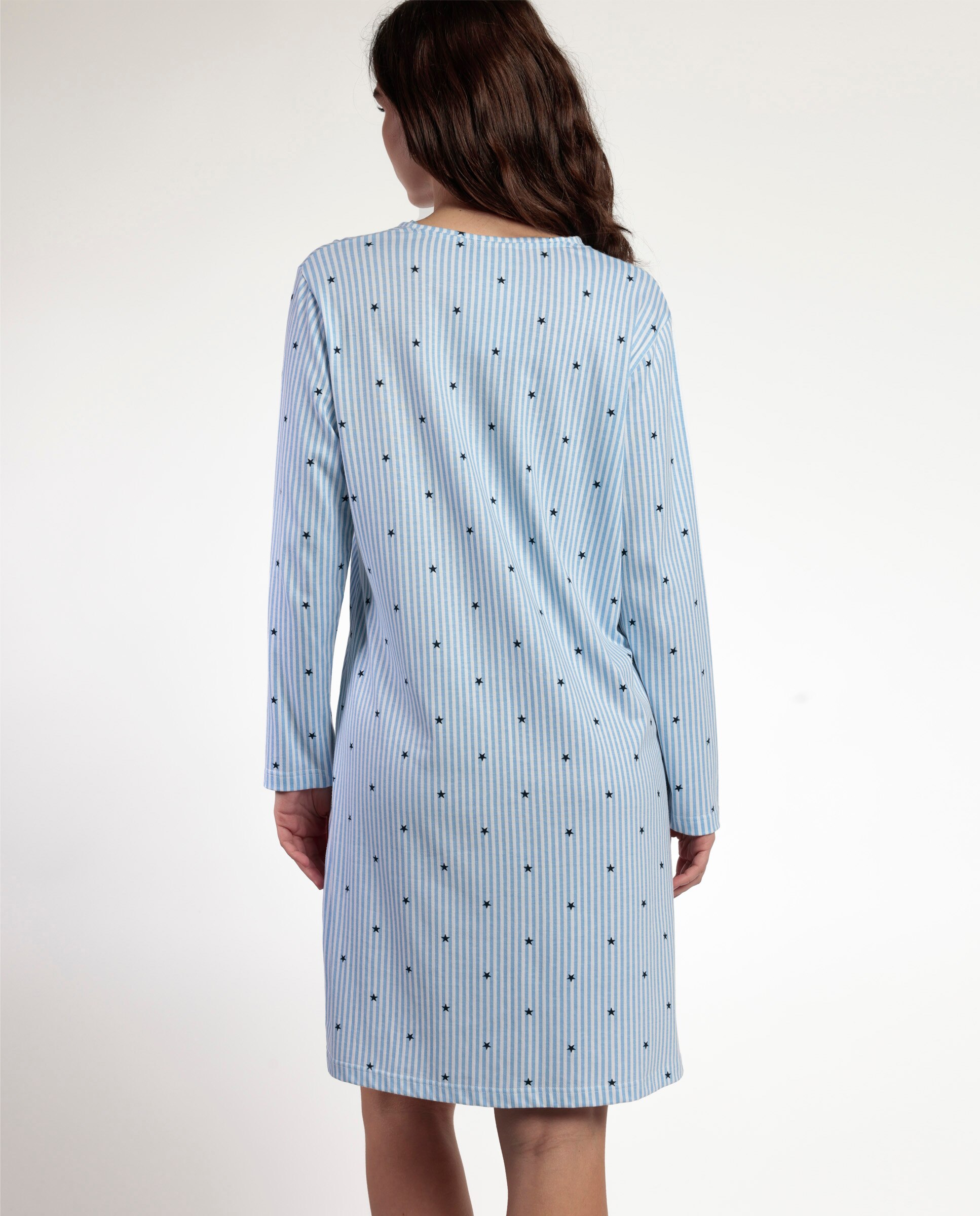 Camisón largo de mujer de punto viscosa - Admas - Azul Azul-3